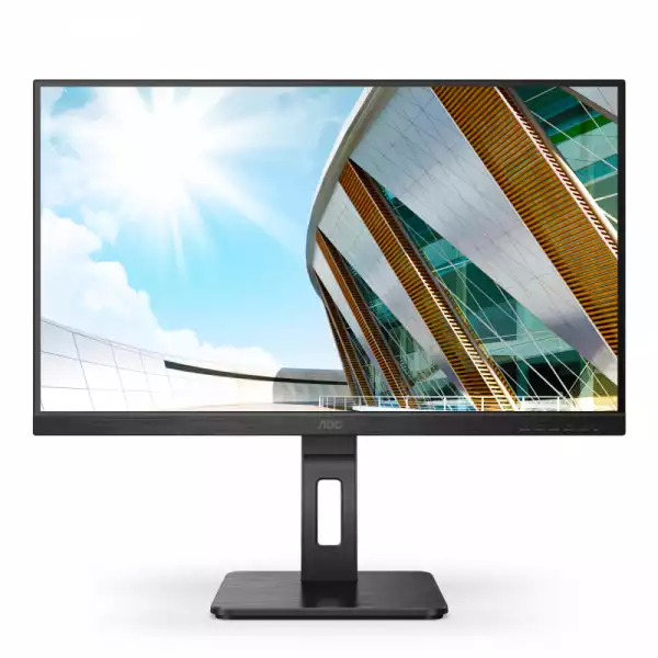 Монитор AOC 24P2QM 24 inch, WLED VA Panel, 3-sided frameless, Anti Glare, 16:9, 1920x1080, 300 cd/m2, 3000:1, 20M:1, 4ms, HDMI, VGA, DVI, DisplayPort, 4x USB, Flicker-free, Low blue light, Tilt, Swivel, HAS, Pivot, Speakers, VESA, Black