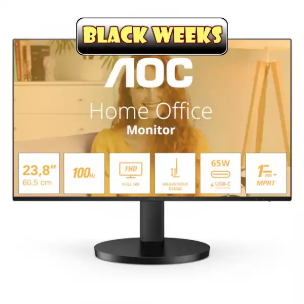 Монитор AOC 27B3CF2, 27" IPS WLED panel, Anti-Glare, 16:9, FHD 1920x1080, 1ms, 100Hz, 250cd/m2, 1300:1, 20M:1, HDR, Flicker Free, Low Blue Light, Ultra Narrow, sRGB, BT 709, HDMI, USB-C, 2x USB, PD 65W, Speakers, Tilt, HAS, VESA 100, Black Монитор AOC 27B3CF2, 27" IPS WLED panel, Anti-Glare, 16:9, FHD 1920x1080, 1ms, 100Hz, 250cd/m2, 1300:1, 20M:1, HDR, Flicker Free, Low Blue Light, Ultra Narrow, sRGB, BT 709, HDMI, USB-C, 2x USB, PD 65W, Speakers, Tilt, HAS, VESA 100, Black