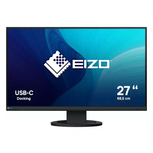 Монитор EIZO EV2720S-BK, 27", IPS LED panel, 16:9, QHD 2560 x 1440, 350cd/m2, 1500:1, 5ms, DICOM tone curve, Auto Eco View, Flicker Free, Speakers, HDMI, DP, USB-C, PD 70W, 4x USB, Audio out, HAS, Swivel, Tilt, Pivot, VESA 100, Black