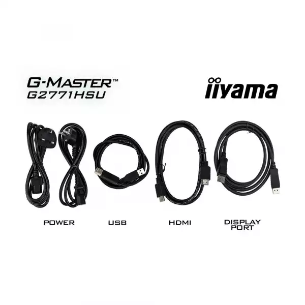Монитор IIYAMA G2771HSU-B1, 27" Gaming monitor, Fast IPS panel, FHD 1920x1080, 350cd/m2, 1000:1, 80M:1, 0.4ms, 240Hz, 2x HDMI, DisplayPort, 2x USB, Audio out, HDR 10, Adaptive Sync, G-SYNC compatible, Tilt, Flicker free, Blue light reducer, Speakers, VESA 100, Black
