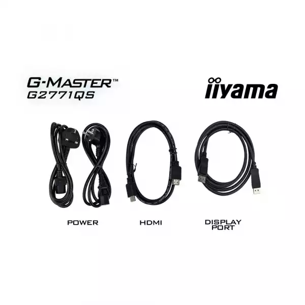 Монитор IIYAMA G2771QS-B1, 27", Gaming monitor, Fast IPS panel, QHD 2560x1440, 350cd/m2, 1200:1, 80M:1, 0.5ms, 200Hz, 2x HDMI, DisplayPort, Audio out, Speakers, HDR 10, Adaptive Sync, G-SYNC compatible, Tilt, Flicker free, Blue light reducer, VESA 100, Black
