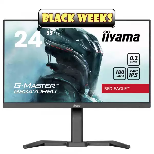 Монитор IIYAMA GB2470HSU-B6, 23.8" Gaming monitor, Fast IPS panel, 16:9, FHD 1920x1080, 300cd/m2, 1000:1, 80M:1, 0.2ms, 180Hz, Adaptive Sync support, Flicker free, Blue light reducer, HDMI, DisplayPort, 4x USB, HAS, Swivel, Pivot, Tilt, Speakers, VESA 100, Black Монитор IIYAMA GB2470HSU-B6, 23.8" Gaming monitor, Fast IPS panel, 16:9, FHD 1920x1080, 300cd/m2, 1000:1, 80M:1, 0.2ms, 180Hz, Adaptive Sync support, Flicker free, Blue light reducer, HDMI, DisplayPort, 4x USB, HAS, Swivel, Pivot, Tilt, Speakers, VESA 100, Black