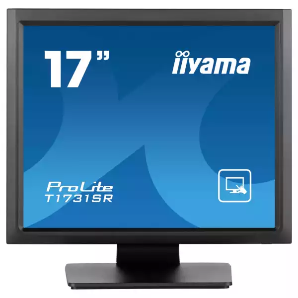 Монитор IIYAMA T1731SR-B1S, 17", Touch monitor, Serial resistive technology, TN Panel, 5:4, SVGA 1280 x 1024, 250cd/m2, 1000:1, 5ms, IP54 Front, OSD key lock, VGA, HDMI, DisplayPort, Speakers, Tilt, VESA 100, Black