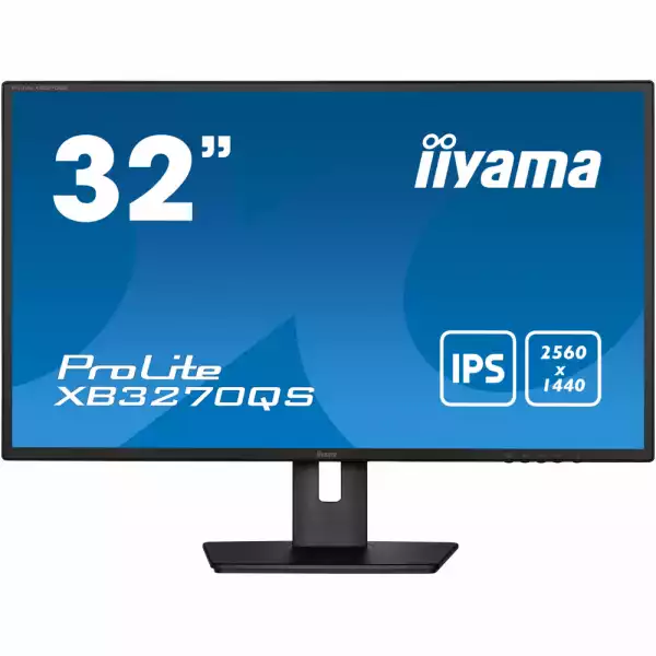 Монитор IIYAMA XB3270QS-B5 31.5" IPS Panel, AG, 16:9, WQHD 2560 x 1440@@60Hz, 4ms, 250 cd/m2, 1200:1, DVI, HDMI, DisplayPort, Speakers, Height adjustment, Pivot, Swivel, VESA 100, Black