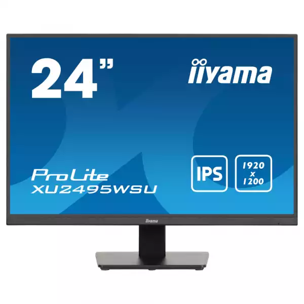 Монитор IIYAMA XU2495WSU-B7, 24.1" IPS LED panel, AG, 16:10, WUXGA 1920x1200, 300cd/m2, 1000:1, 80M:1, 4ms, Flicker free, HDMI, DP, 3x USB, USB-C, Speakers, Tilt, VESA 100, Black Монитор IIYAMA XU2495WSU-B7, 24.1" IPS LED panel, AG, 16:10, WUXGA 1920x1200, 300cd/m2, 1000:1, 80M:1, 4ms, Flicker free, HDMI, DP, 3x USB, USB-C, Speakers, Tilt, VESA 100, Black