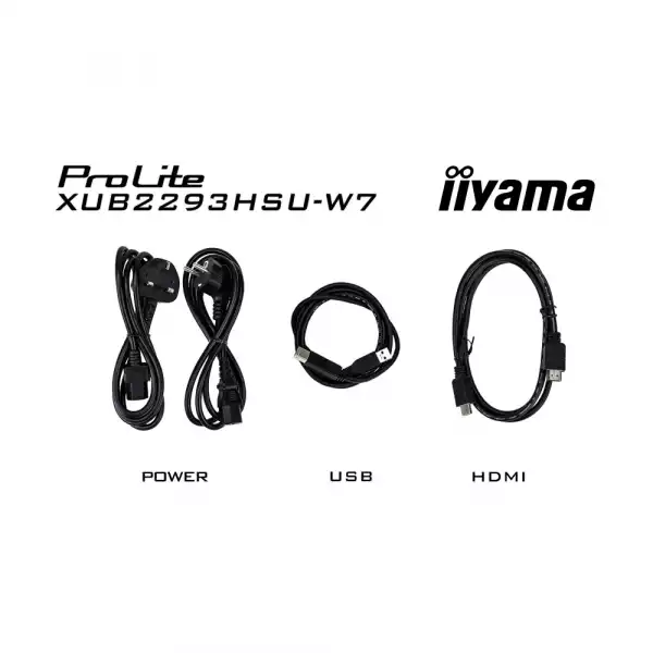 Монитор IIYAMA XUB2293HSU-W7, 21.5", IPS panel, 16:9, AG, FHD 1920x1080, 300cd/m2, 1000:1, 80M:1, 100Hz, 1ms, Flicker free, Blue light reducer, HDMI, DP, 2x USB, Audio out, Speakers, HAS, Swivel, Tilt, Pivot, VESA 100, White