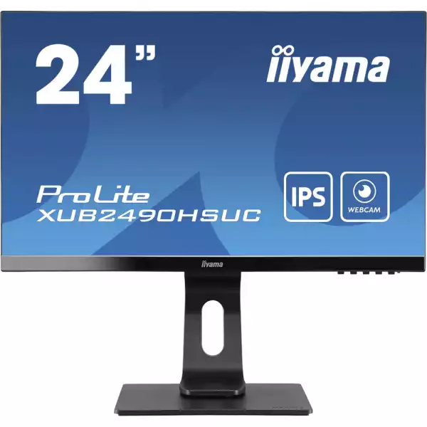 Монитор IIYAMA XUB2490HSUC-B1 23.8 inch IPS LED Panel, 1920x1080, 250 cd/m2, 1000:1, 80M:1, 4ms, VGA, HDMI, DisplayPort, FlickerFree, Speakers, Height adjustment, Pivot, Swivel, 2MP FullHD webcam, Microphone, VESA