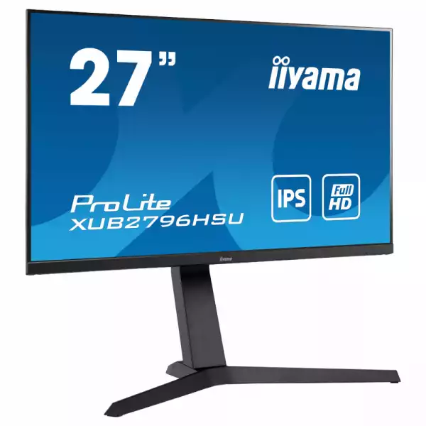 Монитор IIYAMA XUB2796HSU-B1 27 inch IPS LED Panel, 1920x1080, 75Hz, 1ms, 250cd/m2, HDMI, DisplayPort, 2xUSB, speakers, Height adjustment, Pivort, ultra slim, AMD FreeSync