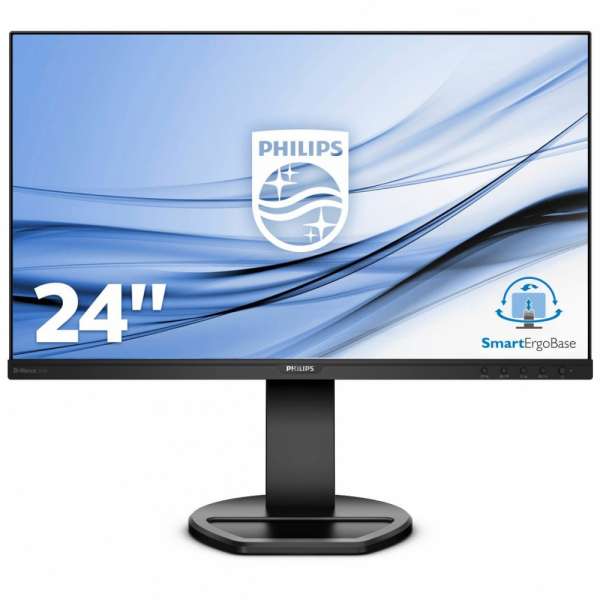 Монитор Philips 241B8QJEB 23.8" WLED, IPS, 1920x1080, 5ms, 250cd/m2, VGA, DVI, HDMI, Displayport, Speakers, Height adjustment, Pivot