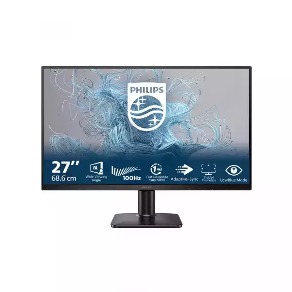Монитор Philips 27E2N1100L/00, 27", VA WLED panel, AG, 3H, FHD 1920 x1080, 16:9, 100Hz, 1ms, 250 cd/m2, 4000:1, Adaptive Sync, Flicker-Free, LowBlue Mode, EasyRead, VGA, HDMI, Tilt, VESA 100, Black Монитор Philips 27E2N1100L/00, 27", VA WLED panel, AG, 3H, FHD 1920 x1080, 16:9, 100Hz, 1ms, 250 cd/m2, 4000:1, Adaptive Sync, Flicker-Free, LowBlue Mode, EasyRead, VGA, HDMI, Tilt, VESA 100, Black