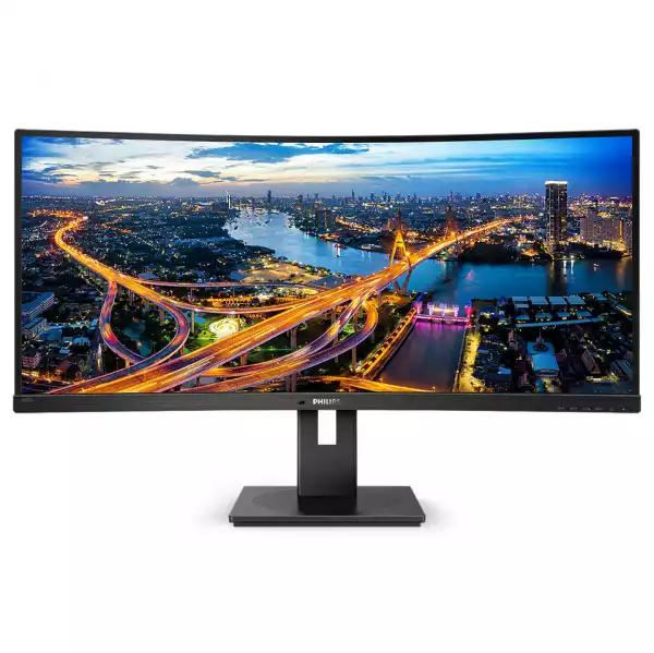 Монитор Philips 345B1C/00 34" LED, VA panel, Curved monitor, 21:9, 3440x1440, 5ms, 300cd/m2, 3000:1, 2xHDMI, 4xUSB, Displayport, speakers, Height adjustment, MultiView