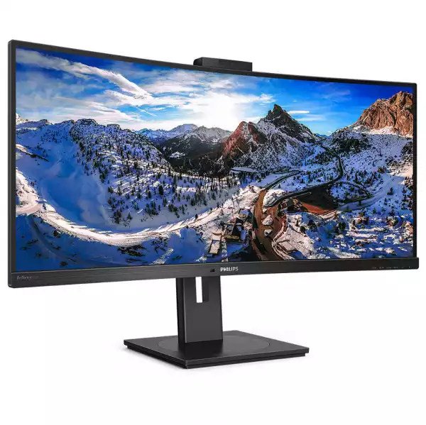 Монитор Philips 346P1CRH/00 34 inch WLED, VA Panel, 1500R Curved, 4ms, 3440x1440, 100Hz, 3000:1, 500 cd/m2, HDMI, Displayport, USB-C 3.2 Gen 2, 4xUSB 3.2, Speakers, Swivel, Height Adj., VESA, DisplayHDR 400, KVM, Build-in-Webcam