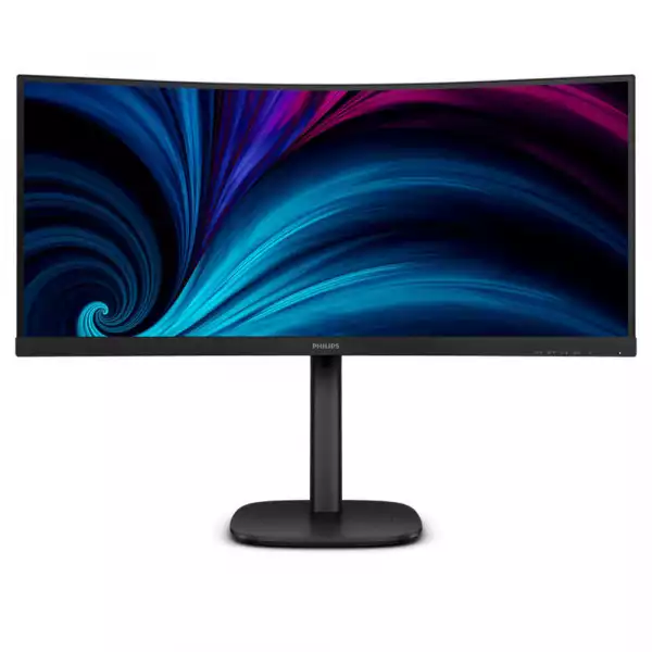 Монитор Philips 34B2U3600C/00, 34" VA Curved panel, AG, 21:9, WQHD 3440x1440, 300cd/m2, 3500:1, 4ms, 120Hz, KVM, sRGB , SoftBlue, Flicker-Free, Adaptive sync, HDMI, DP, USB-C, 4x USB, LAN, HBR3, Speakers, HAS, Swivel, Tilt, VESA 100, Black