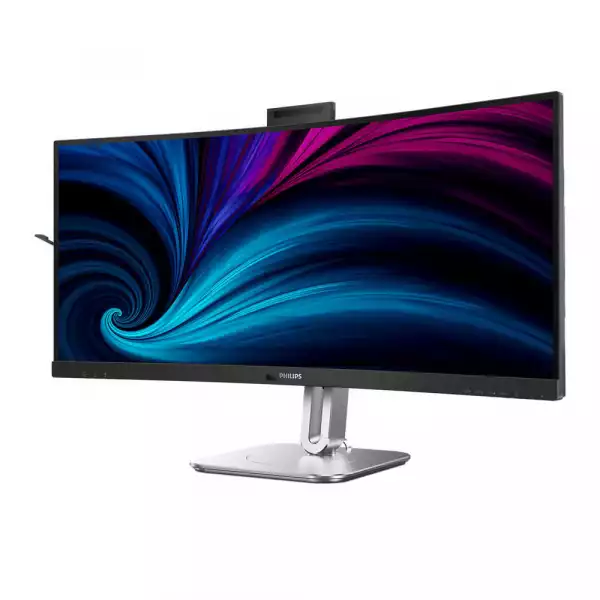 Монитор Philips 34B2U6603CH/00, 34" VA Curved panel, AG, 21:9, WQHD 3440x1440, 450cd/m2, 4000:1, 4ms, 100Hz, sRGB, KVM, SoftBlue, MultiView, Flicker-Free, HDR 400, Adaptive sync, 2x HDMI, DP, Thunderbolt 4, 2x USB-C, 4x USB, LAN, HBR3, Speakers, HAS, Swivel, Tilt, Webcam, Black/Grey