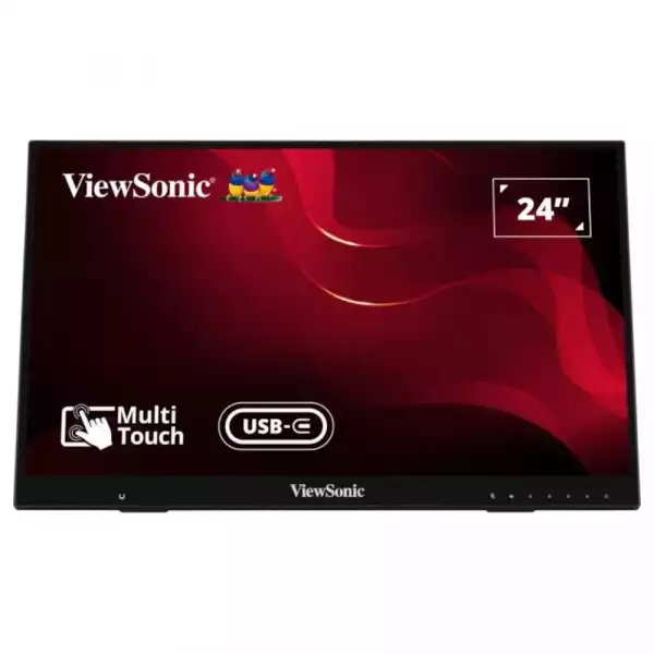 Монитор ViewSonic ID2456, 23.8", IPS LED panel, PCAP touch, 16:9, FHD 1920x1080, 250cd/m2, 1000:1, 5ms, 60Hz, Windows Ink, MPP2.0, sRGB, VGA, HDMI, HDMI out, USB-C, 2x USB, Audio, Speakers, Tilt, VESA 100, Black