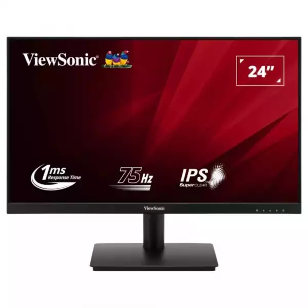 Monitor ViewSonic VA240-H-2, 23.8", Super Clear IPS panel, 16:9, AG, FHD 1920x1080, 250cd/m2, 1000:1, 75Hz, 1ms, Flicker-Free, Low Blue Light, VRR technology, VGA, HDMI, DC Socket, Tilt, ViewMode, VESA 75, Black