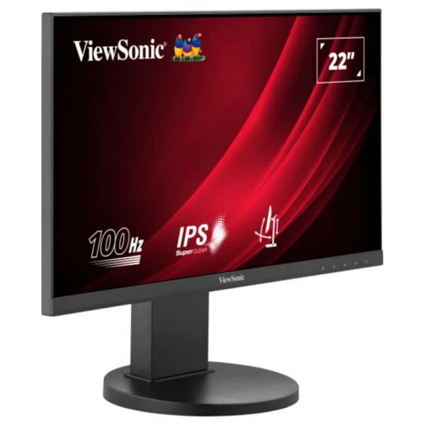 Монитор ViewSonic VG2208A, 21.5" Super Clear IPS panel, 16:9, AG, FHD 1920x1080, 250cd/m2, 1000:1, 5ms, 100Hz, sRGB, VRR, Flicker Free, HDMI, DisplayPort, 2x USB, Audio Out, Speakers, HAS, Swivel, Tilt, Pivot, VESA 100, Black