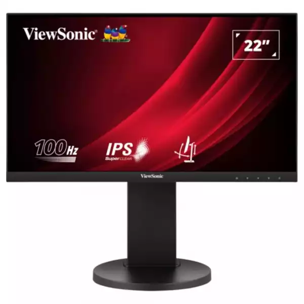 Монитор ViewSonic VG2208A-HD, 21.5" Super Clear IPS panel, 16:9, AG, FHD 1920x1080, 250cd/m2, 1000:1, 5ms, 100Hz, sRGB, VRR, Flicker Free, VGA, HDMI, DisplayPort, Audio Out, HAS, Swivel, Tilt, Pivot, VESA 100, Black