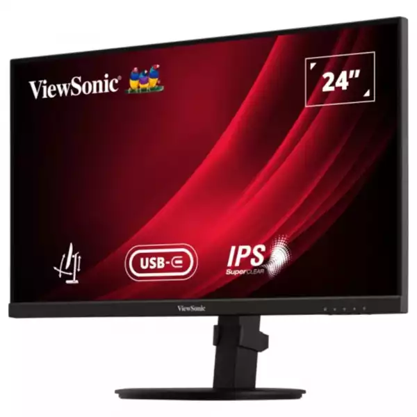Монитор ViewSonic VG2409-MHDU-2, 23.8", SuperClear IPS panel, 16:9, AG, FHD 1920 x 1080, 350cd/m2, 1300:1, 100Hz, 4ms, Eye ProTech, DisplayPort, HDMI, USB-C, 2x USB, Audio out, 65W PD, HAS, Swivel, Tilt, Pivot, Speakers, VESA 100, Black