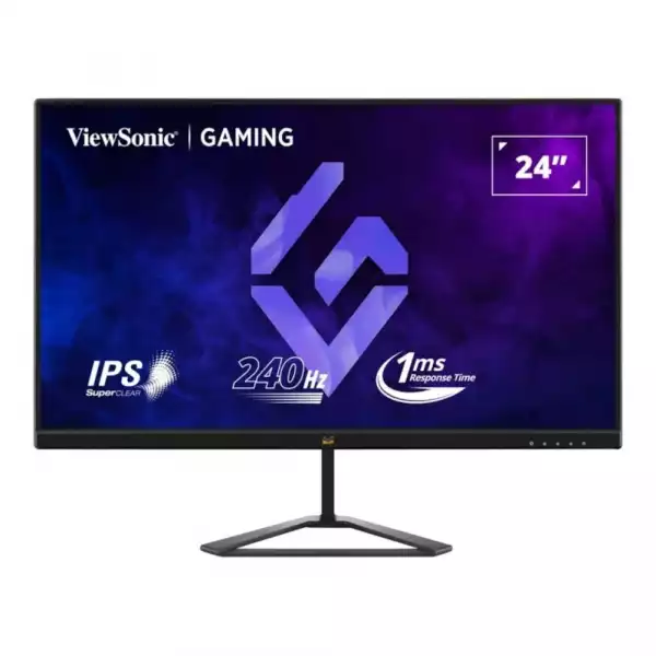 Монитор ViewSonic VX2479A-HD-PRO, 23.8", IPS panel, AG, 16:9, FHD 1920x1080, 250cd/m2, 1000:1, 240Hz, 1ms, HDR 10, Flicker-Free, Blue Light Filter, sRGB, AMD FreeSync, 2x HDMI, DisplayPort, Audio out, Tilt, VESA 100, Black