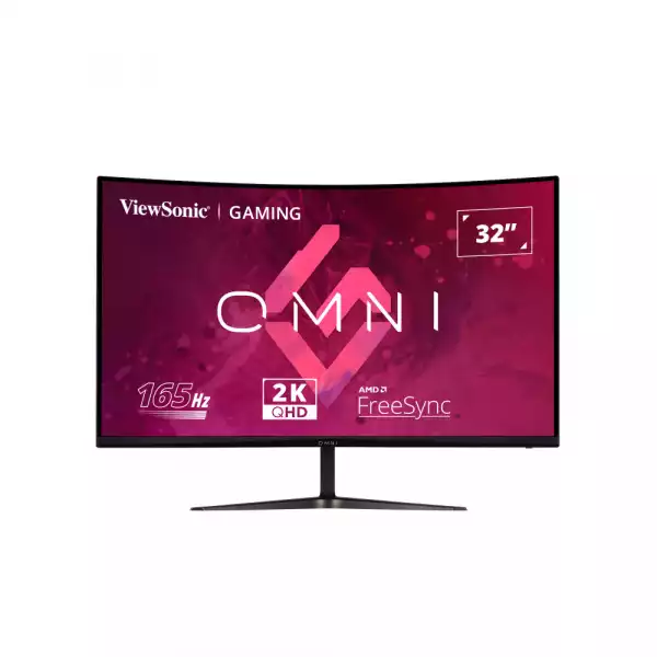 Монитор ViewSonic VX3218C-2K, 31.5", VA Panel, Curved 1500R, QHD 2560x1440, AntiGlare, 16:9, 250cd/m2, 3500:1, 80M:1, 1ms, 165Hz, FreeSync, Flicker-Free, Blue Light Filter, 2x HDMI, DP, Audio Out, DC Socket, Speakers, Tilt, VESA 100, Black Монитор ViewSonic VX3218C-2K, 31.5", VA Panel, Curved 1500R, QHD 2560x1440, AntiGlare, 16:9, 250cd/m2, 3500:1, 80M:1, 1ms, 165Hz, FreeSync, Flicker-Free, Blue Light Filter, 2x HDMI, DP, Audio Out, DC Socket, Speakers, Tilt, VESA 100, Black