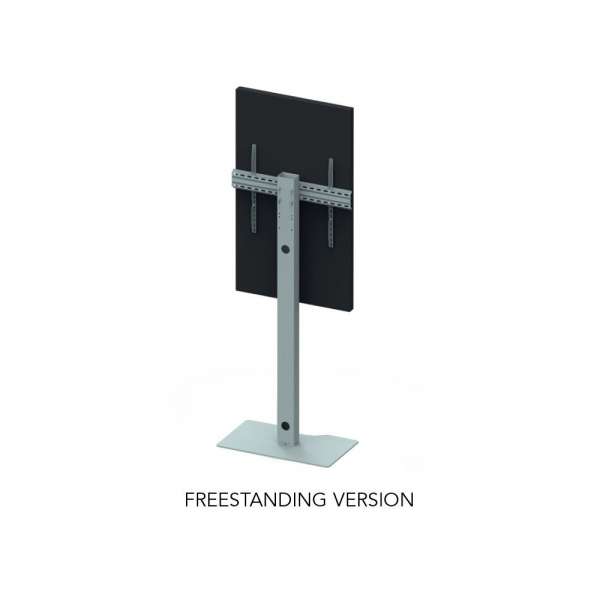 Стойка за дисплей за витрина OMB 09237 WINDOW STAND PORTRAIT 400x600 (FREESTANDING), for 32" - 65" displays, Max weight 50kg, VESA Min 200x200 and Max 400x600, Portrait orientation, Hiden cables, Manually Height Adjustable, White