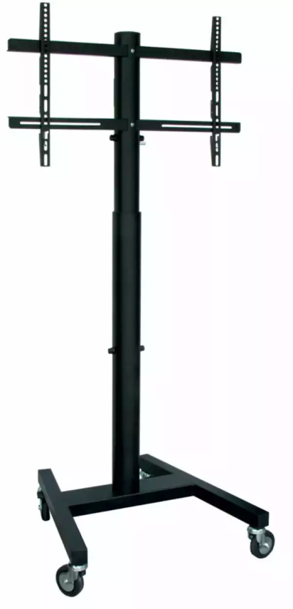 Стойка за под тип количка OMB PROFESSIONAL SPRING, 32" - 55", Max 40kg, Wheels, Easy Hanging, Height Adjustment - 170 cm, Min VESA 100, Max VESA 600x400, Черна