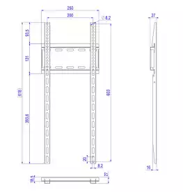 Стойка за стена OMB ULTRA STRETCH 86" VERT, 86" - 88", Max 50kg, Min VESA 200, Max VESA 200x600, Distance from wall - 58 mm, Click Fix System, Черна product code: 6156