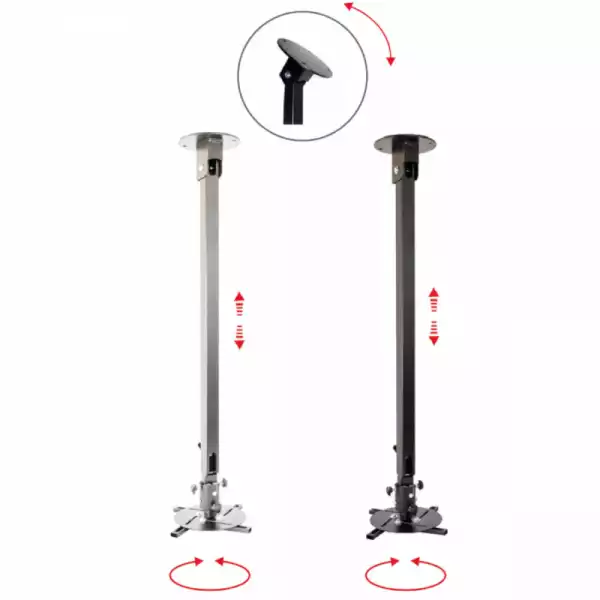 Стойка за таван OMB MONOPROJECTOR 30 BK, Max 30kg, All-Sizes-Fit System, Distance from ceiling: 205 mm, 360 degree rotation, Tilt, Hidden Cables, Optional Extension Colums, Black, product code: 06207