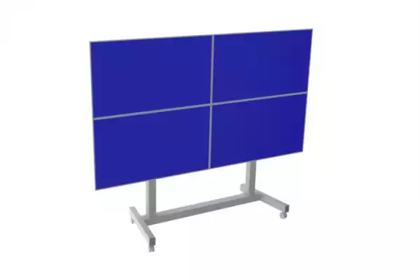 Стойка за видеостена и за под OMB MOVYALL 2x2 single, 46"-55", Max 4x40kg, Wheels, Min VESA 100, Max VESA 400, Черна product code: 07095