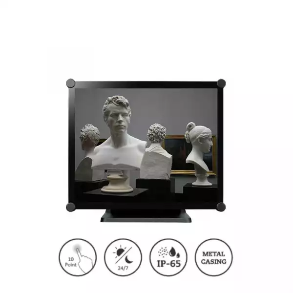 Тъч Монитор AG Neovo TX-1702, 17", TN Panel, 5:4, Projective Capacitive Touch, Anti Glare, SXGA 1280x1024, 250 cd/m2, 1000:1, 3ms, DisplayPort, VGA, RJ11, DC 12V 2.5A, Windows 10, 24/7, IP 65, 7H, Metal Casing, Tilt, Kensington Lock, VESA, Black