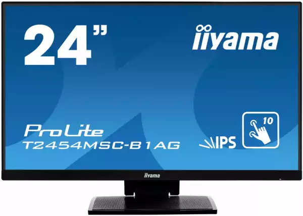 Тъч Монитор IIYAMA T2454MSC-B1AG 23.8 inch IPS LED Panel, 10 point projective capacitive Multi-Touch, 250cd/m2, 4ms, AG glass, 1920x1080, VGA, HDMI, 2xUSB, HAS, Speakers, Black