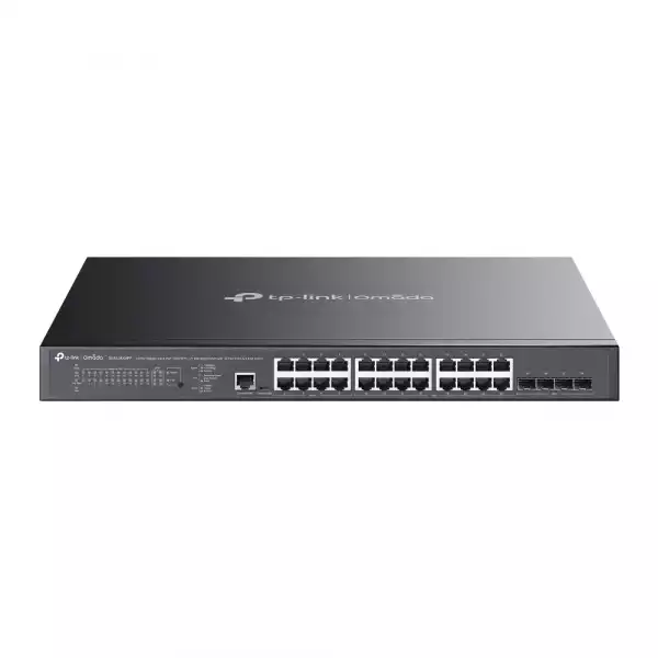 24-портов гигабитен PoE+ управляем комутатор TP-Link JetStream TL-SG3428XMP с 4 SFP+ порта