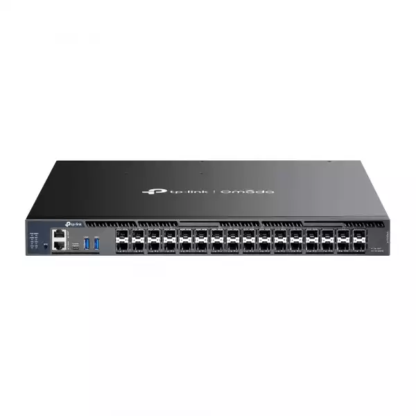 26-портов 10G модулен L3 управляван агрегационен комутатор с 6 25G слота TP-Link Omada SX6632YF