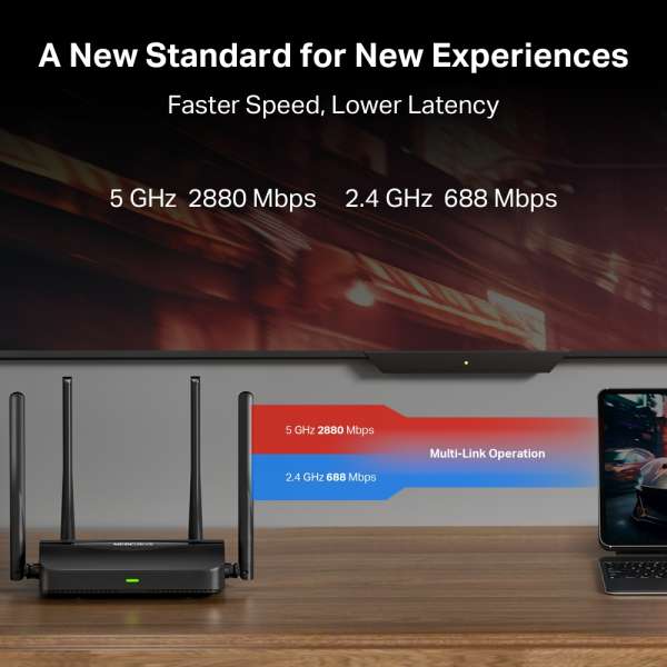 2-лентов Wi-Fi 7 рутер Mercusys MR25BE BE3600 2-лентов Wi-Fi 7 рутер Mercusys MR25BE BE3600