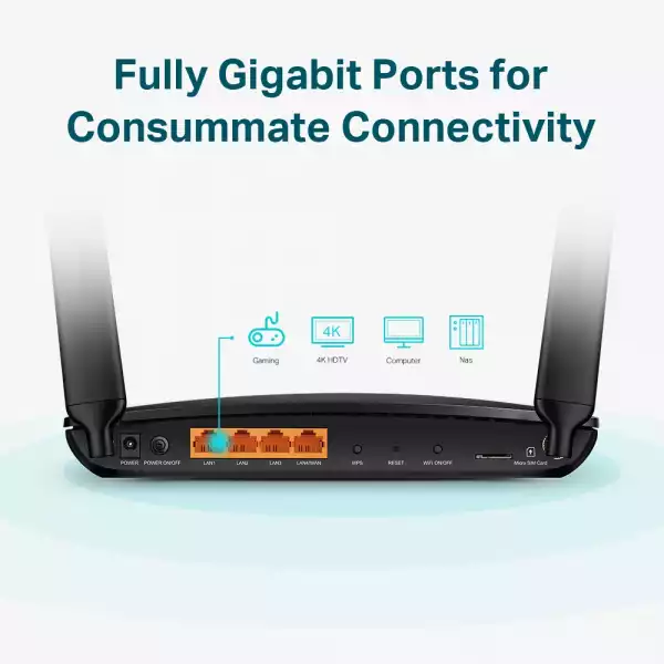 4G+ двулентов безжичен рутер TP-Link Archer MR600 AC1200