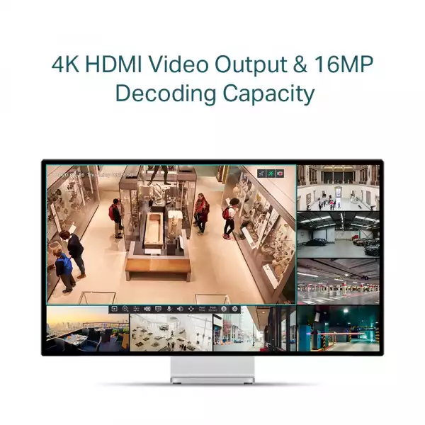 NVR TP-Link VIGI NVR1104H-4P PoE+ Network Video Recorder 4-канален