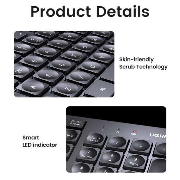 Безжична клавиатура Ugreen KU004 45204, CHOCOLATE MEMBRANE - БДС КИРИЛИЗАЦИЯ