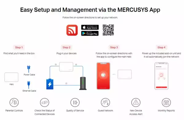 Безжична Wi-Fi 6 Mesh система Mercusys Halo H85X(3-pack) AX3000 Безжична Wi-Fi 6 Mesh система Mercusys Halo H85X(3-pack) AX3000