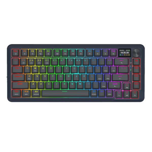 Bluetooth и безжична механична геймърска клавиатура Redragon Flekact Pro K708-RGB-PRO, RGB осветление - черна