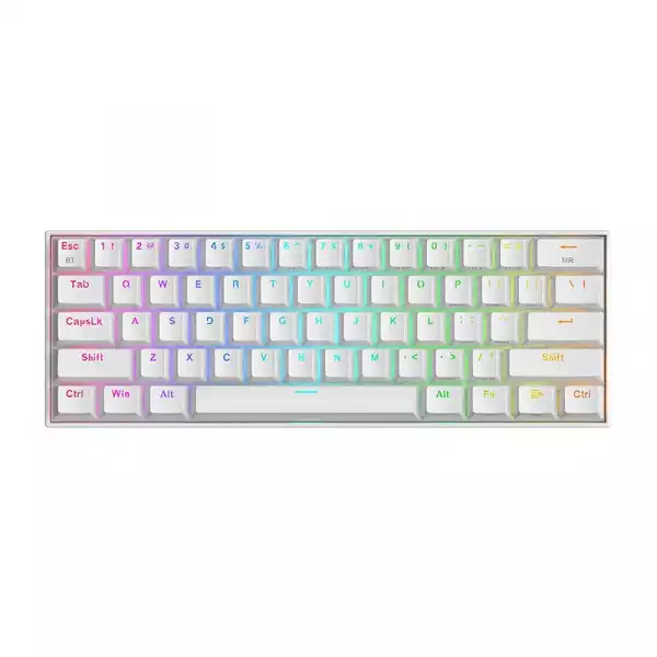 Bluetooth/USB Type-C механична RGB клавиатура Redragon Draconic PRO RGB K530W-RGB-PRO_BR Brown Switch - бяла
