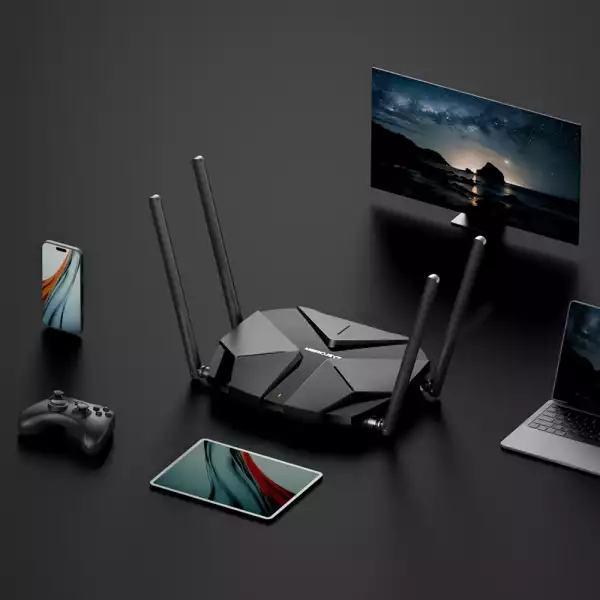 Двубандов Wi-Fi 6 рутер Mercusys MR85X AX3000 Двубандов Wi-Fi 6 рутер Mercusys MR85X AX3000