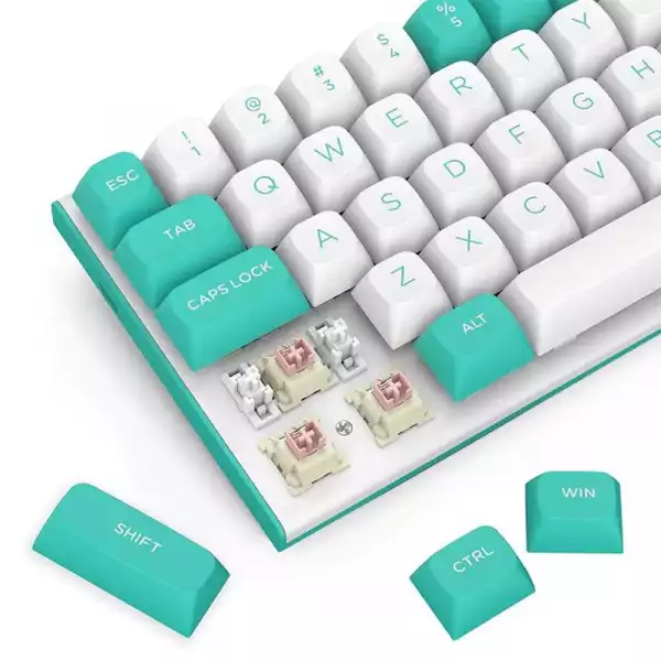 Геймърска клавиатура Redragon Fidd RGB K683WB-RGB - бяло/зелено