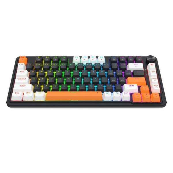 Геймърска механична клавиатура Redragon Landshaker K714BWO-RGB с RGB осветление - черно/бяло