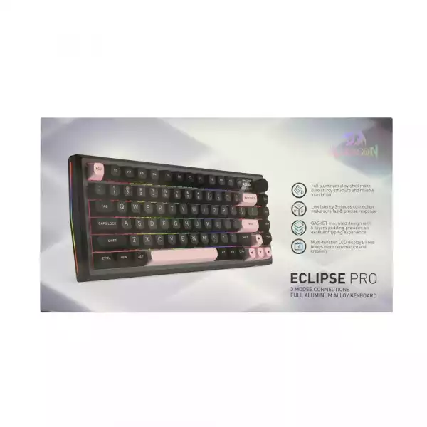 Геймърска механична клавиатура Redragon Eclipse Pro K720GBP-RGB-PRO с Bluetooth и безжична връзка и RGB осветление