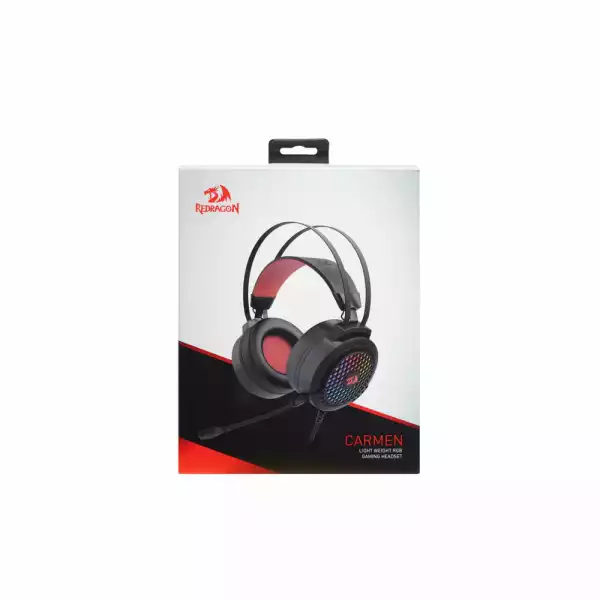 Геймърски слушалки Redragon Carmen H261 с RGB осветление - черни