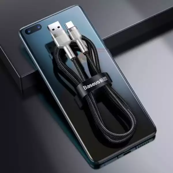 Кабел Baseus Cafule USB към USB-C 66W 0.25м CAKF000001 - черен Кабел Baseus Cafule USB към USB-C 66W 0.25м CAKF000001 - черен
