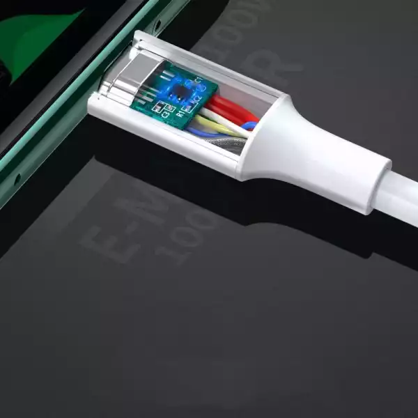 Кабел Ugreen US300 60552, USB-C/USB-C 5А,DATA, 2м - бял