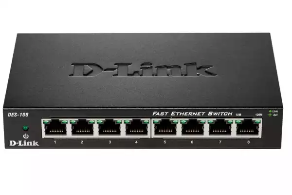 Комутатор D-Link 8-Port  10/100 Fast Ethernet Metal Housing Unmanaged DES-108/E
