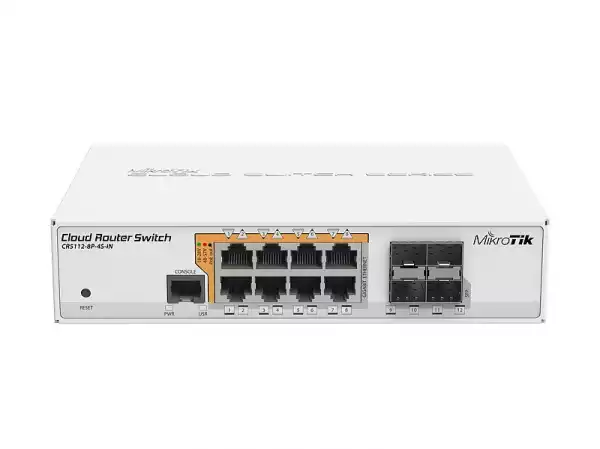 Комутатор MikroTik CRS112-8P-4S-IN PoE